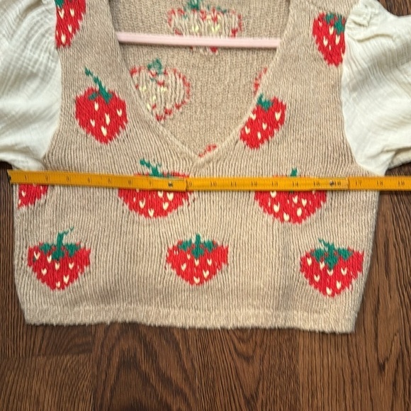 FREE PEOPLE Strawberry Jam Top / Strawberry Dawn Combo Size Small - Picture 5 of 8